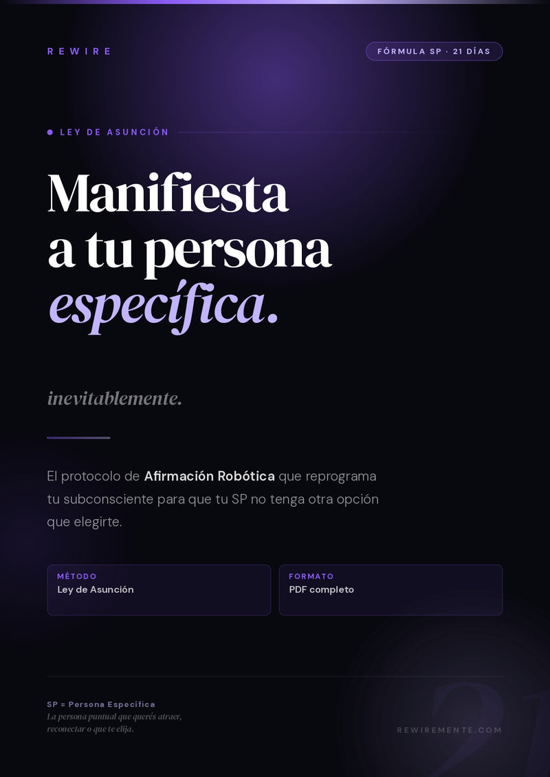Fórmula Manifiesta tu Persona Específica